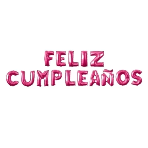 Producto - Frases de globos FELIZ CUMPLEAÑOS letra 40cm color fucsia