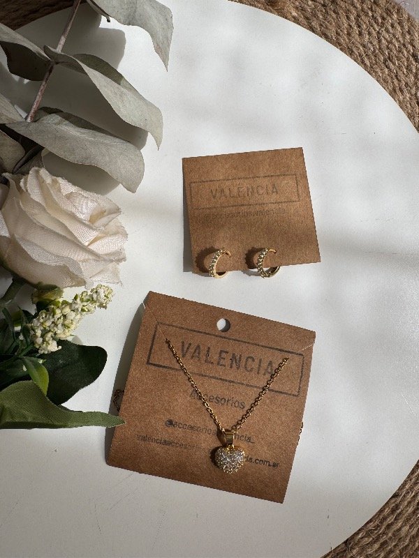 Producto - Cadena corazón más argollitas ad