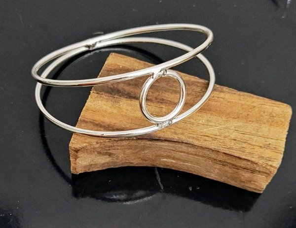 Producto - Pulsera Brazalete dos tiras y Círculo Central