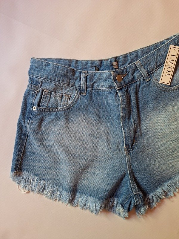 Producto - Short celeste oscuro flecos (SH04)