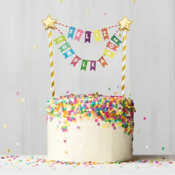 Producto - Topper Banderin Feliz Cumpleaños
