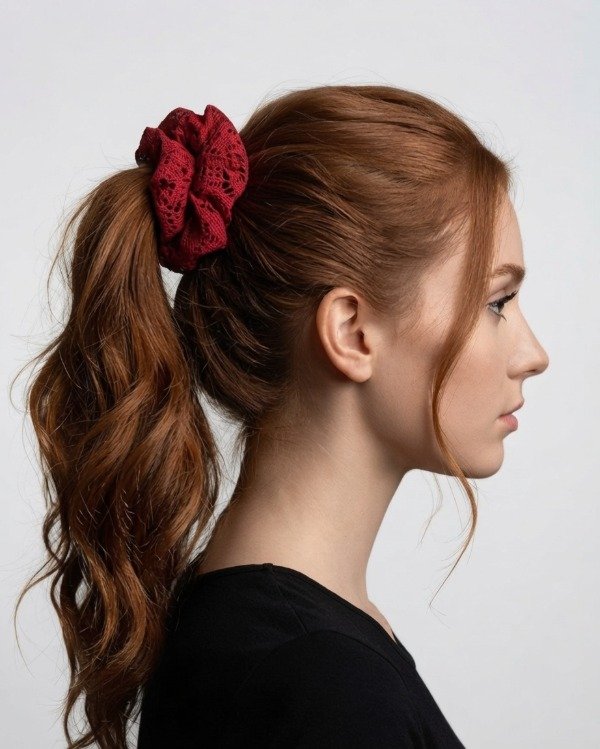 Producto - Scrunchies Gomita Para Pelo Hilado En Encaje x unidad - 0