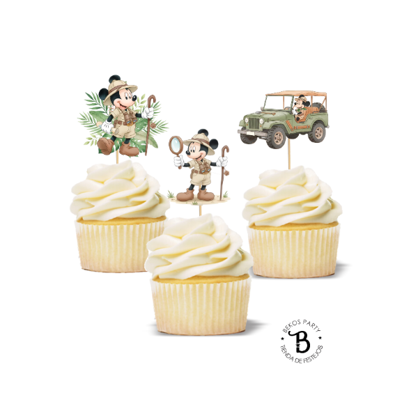 Producto - Topper cupcake silueta x 6 Mickey Safari
