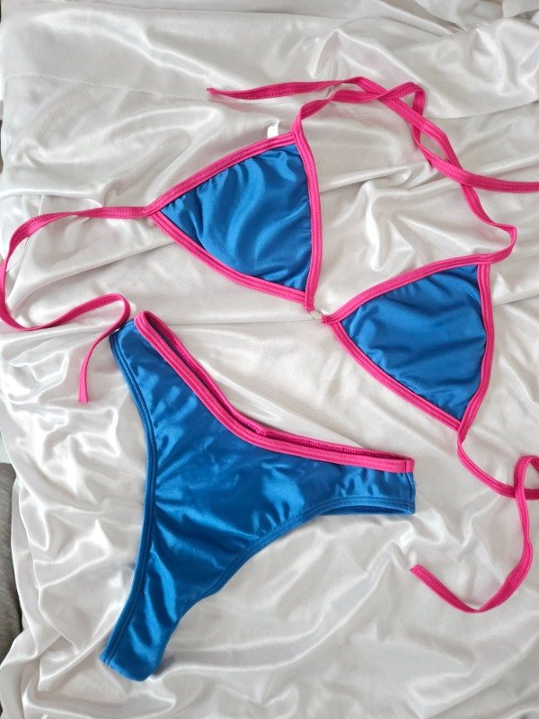 Producto - BIKINI BI COLOR LYCRA AZUL CON ROSA TALLE 90 (A80)