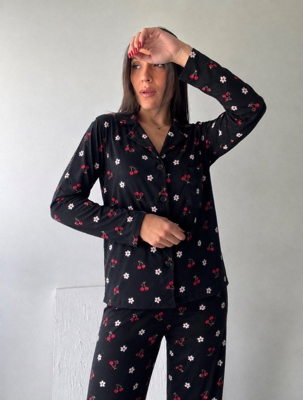 Producto - Pijama Camisero Mila Cherry Modal Soft