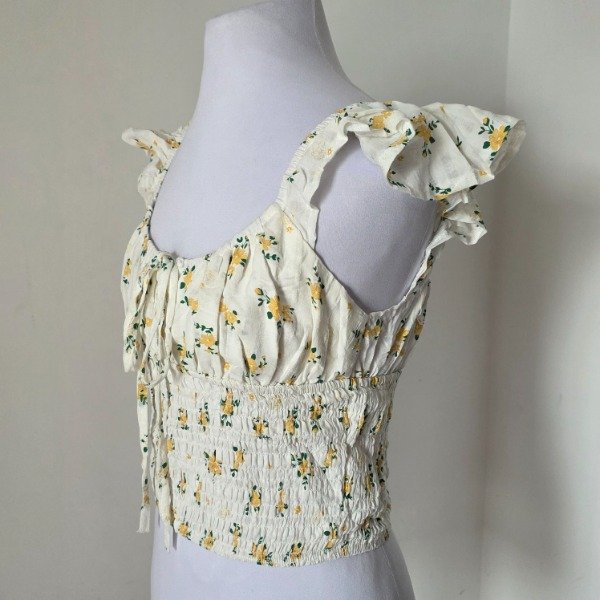 Producto - Blusa con funce en la cintura Floreada y moño en el pecho - S/M - 1