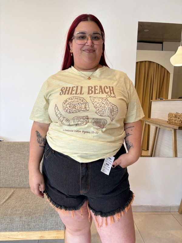 Producto - Remera shell beach amarilla