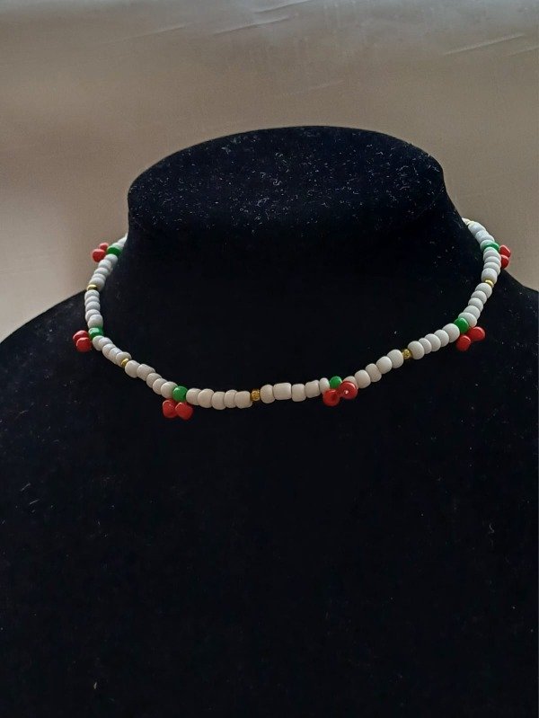 Producto - Collar mostacilla cherry