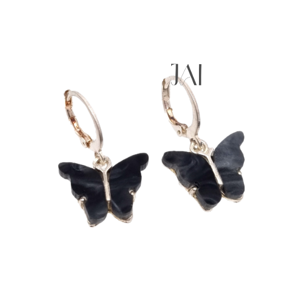 Producto - Argollas mariposas negras
