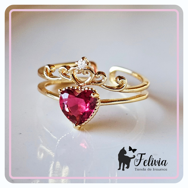 Producto - Anillo Princesa Corazón magenta