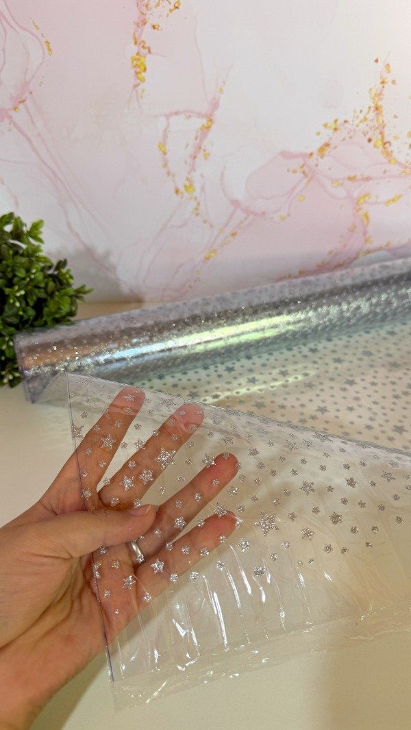 Producto - Cristal estrella plateado - 50x140cm