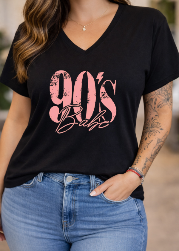 Producto - Remera de Algodon escote V Negro (460)