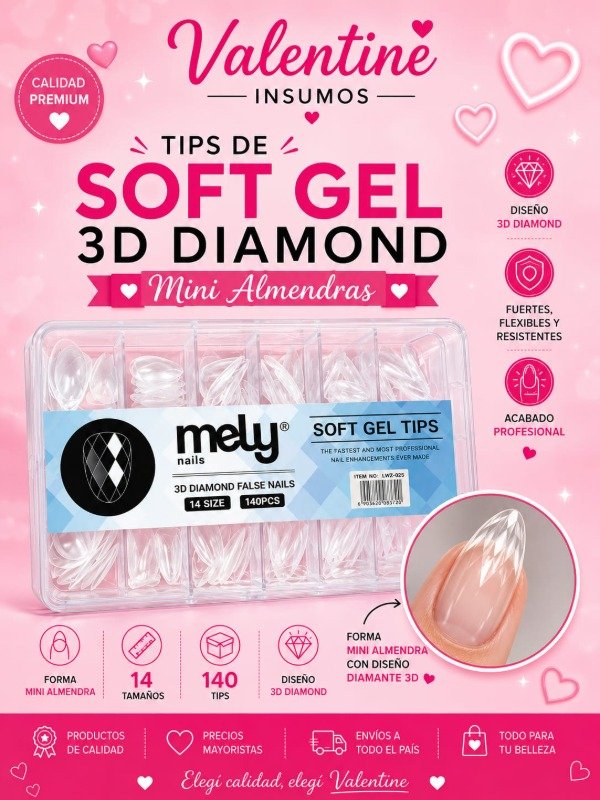 Producto - TIPS ALMENDRA CORTO 3D DIAMOND MELY