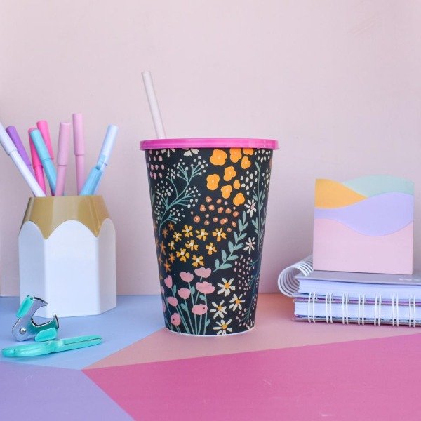 Producto - Vaso con sorbete Florcitas
