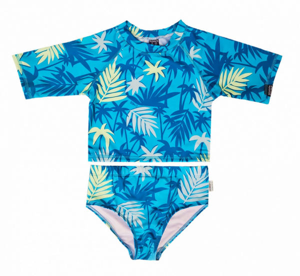 Producto - Kit UV Remera + Bañador Palms Aguamarina