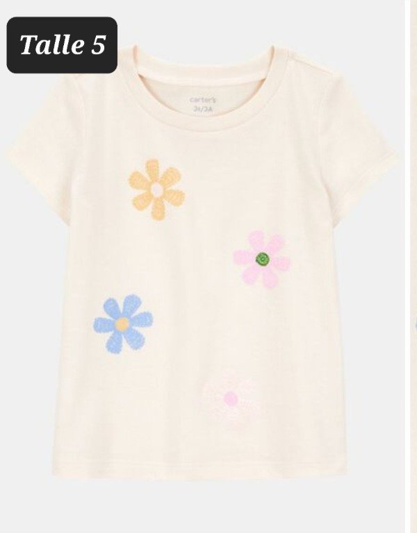 Remera manga corta carters talle 5 flores