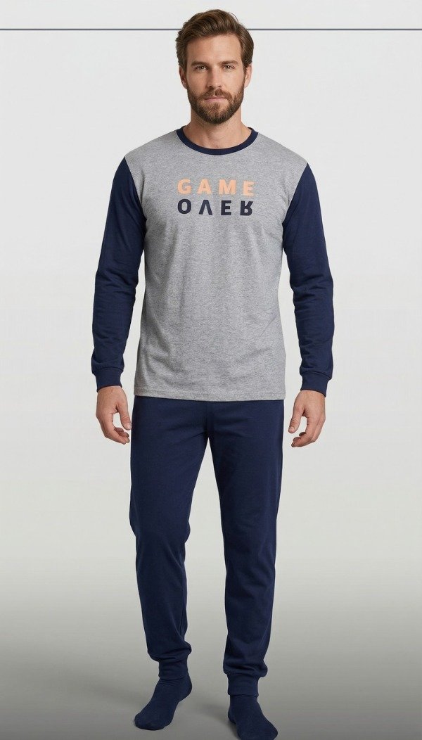 Producto - Pijama de Hombre Manga Larga Algodon