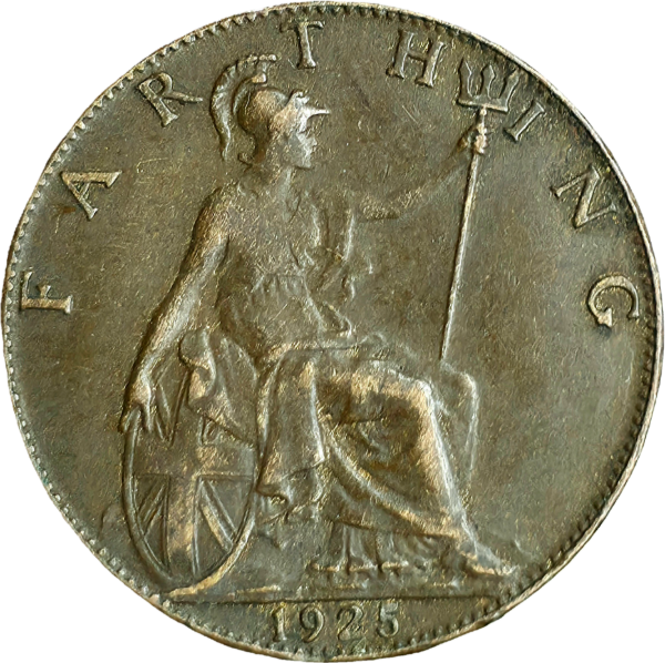 Producto - Reino Unido 1 Farthing 1925 Km#808.2 VF+ - 0