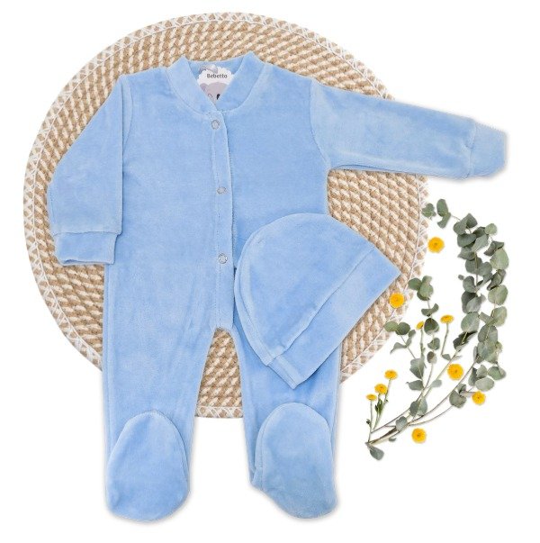 Producto - Enterito Con Pié Plush / Celeste