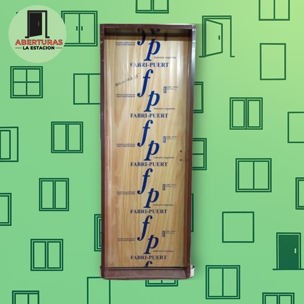 Producto - PUERTA PLACA PINO CON MARCO DE CHAPA 70X200 CM