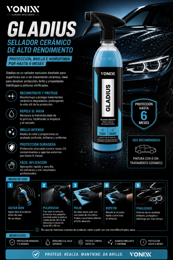 Producto - Vonixx Gladius 500ml Sellador para Pinturas con o sin Tratamiento Cerámico