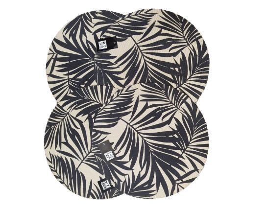 Producto - Set de 4 individuales de arpillera redondo estampado
