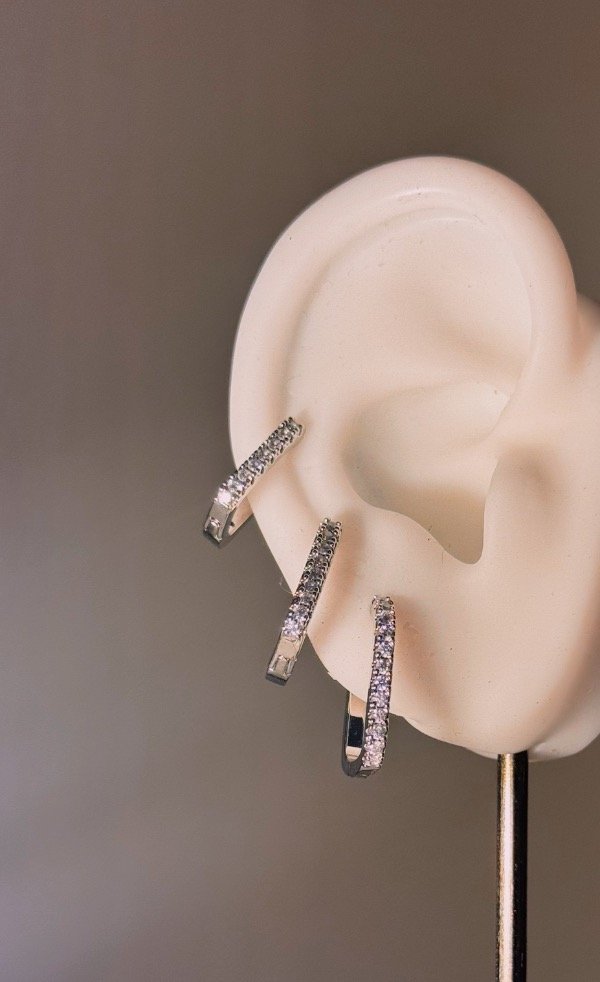 Producto - Aros cuadrado plateado