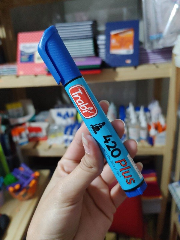 Producto - Marcador Trabi 420 Al Agua Punta Redonda Azul