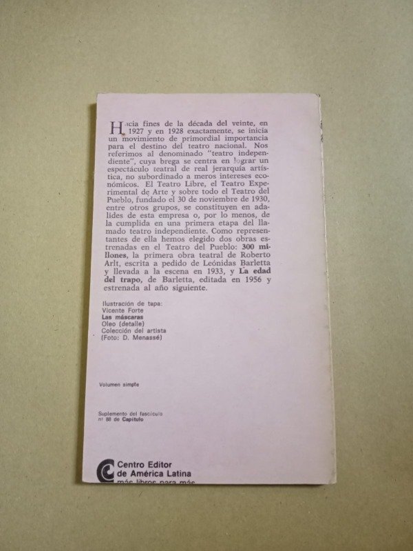 Producto - El teatro argentino - Autores varios - CEAL 1981 - 1