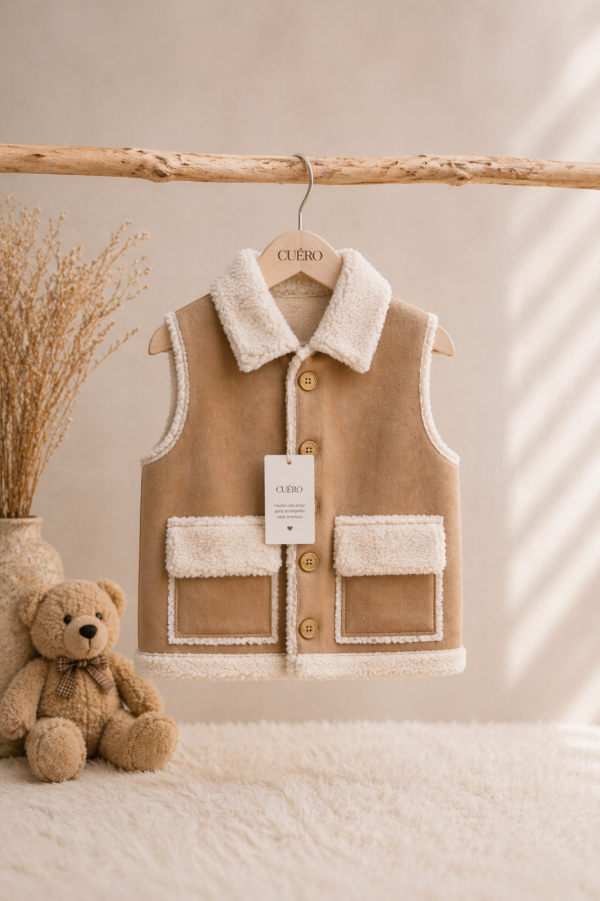 Producto - Chaleco Teddy Mini Camel Invertido