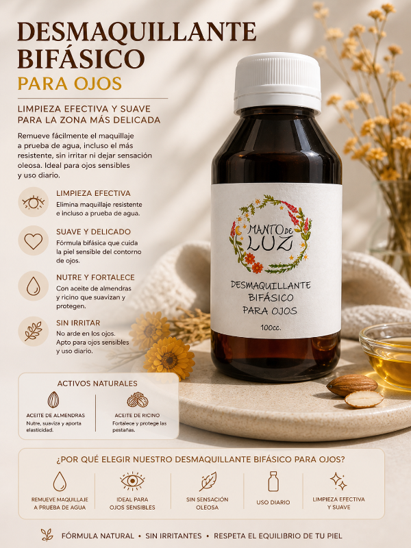 Producto - DESMAQUILLANTE  BIFASICO - piel seca o normal, maquillaje, ojos y labios- - 1