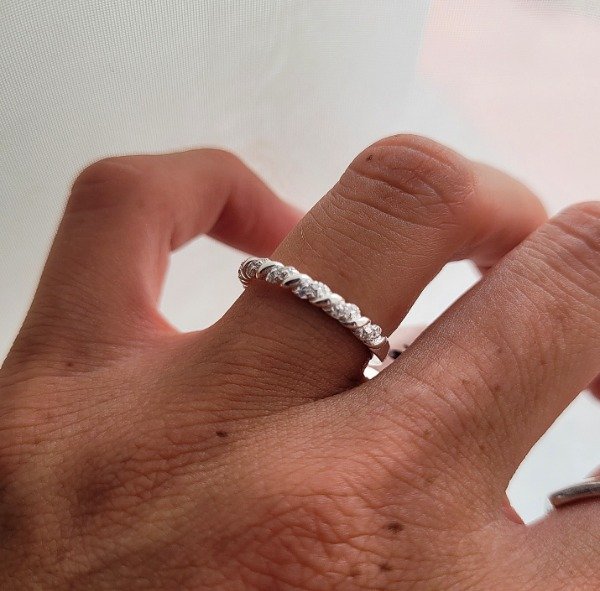 Producto - Anillo torzado con cúbics Plata 925
