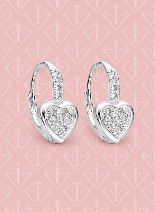 Producto - Aros brisura corazón brillo - 0