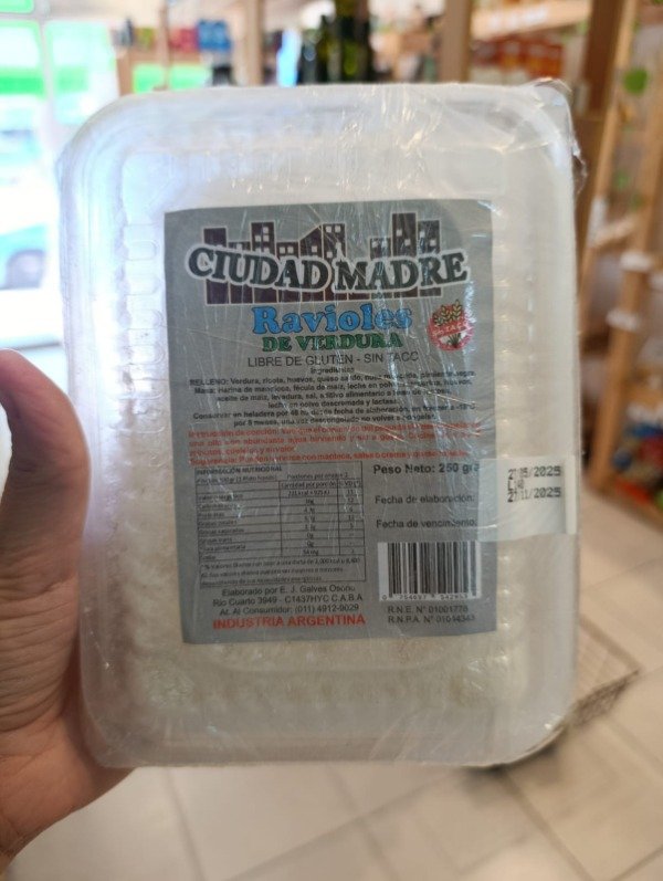 Producto - Ciudad madre - Ravioles de verdura 250gr