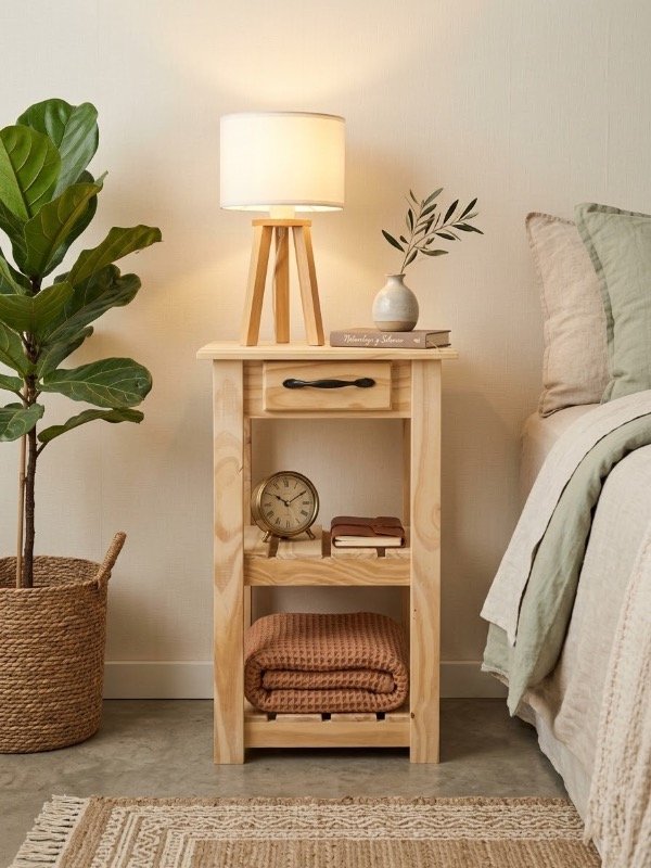 Producto - Mesa de luz con cajon y herraje - 0