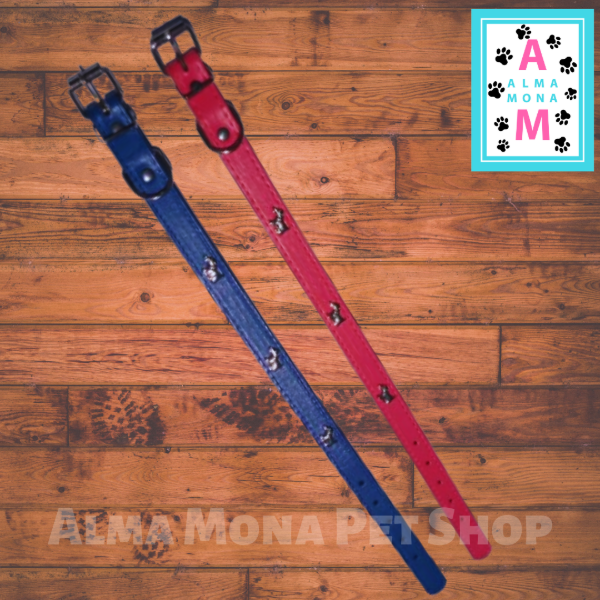 Producto - COLLAR ECOCUERO CON DIJES DE PERRITOS 45X2 CM