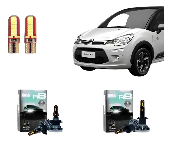 Producto - Kit Cree Led R8 Luz Baja Y Alta Citroen C3 2013-2022