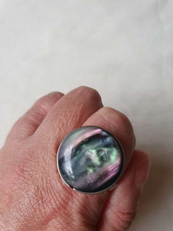 Producto - Anillo Round Nácar Abulón Fijo - 1