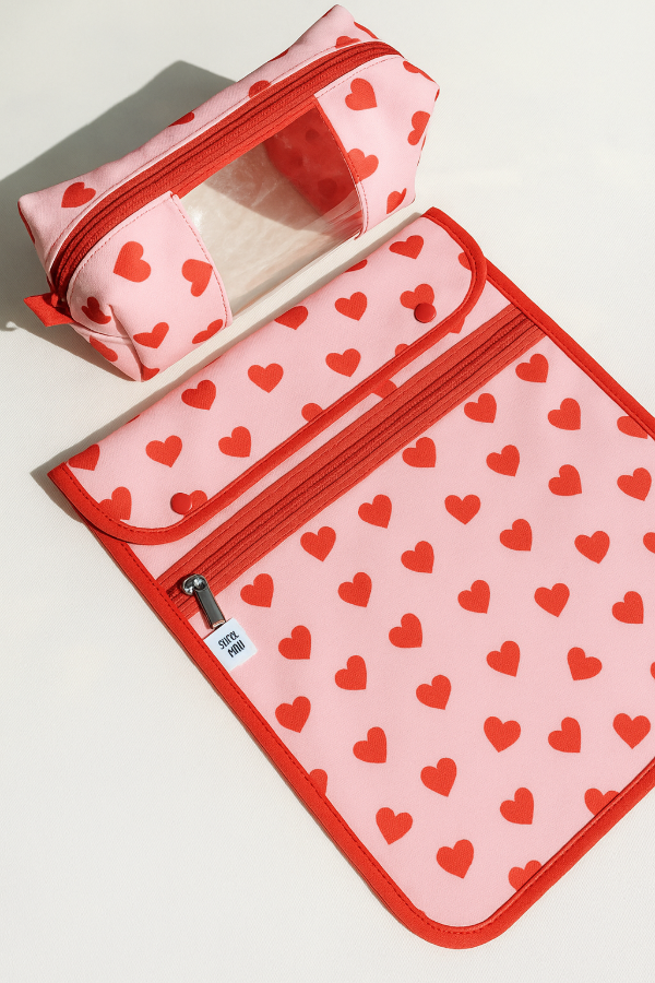 Producto - COMBO ORGANIZADOR VERTICAL Y CARTU BOX CORAZONCITOS ROJOS (en stock)