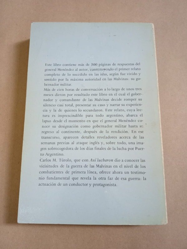 Producto - Malvinas testimonio de su gobernador - Carlos M. Túrolo - Sudamericana 1983 - 1