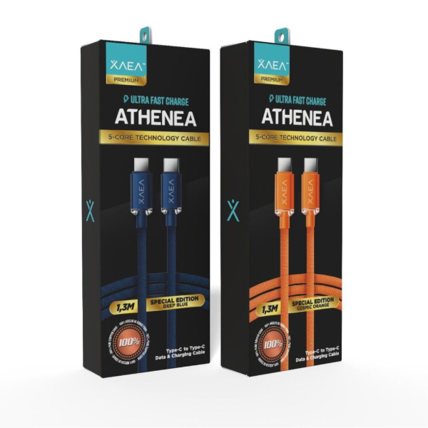 Producto - Cable USB-C a USB-C ATHENEA Core 5 Premium Ignífugo Carga Rápida 1M MALLADO