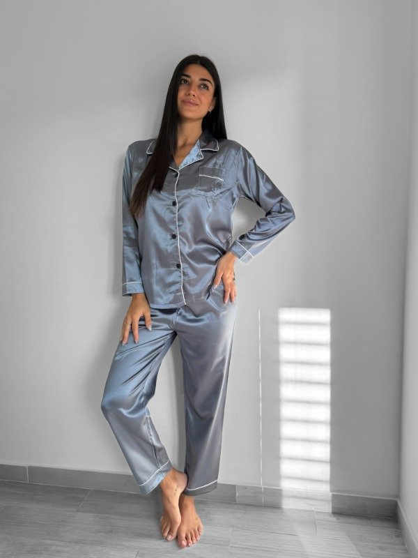 Producto - Pijama Dona Largo Gris