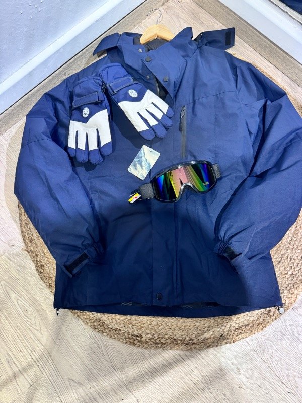 Producto - Promo campera doble térmica impermeable + guantes + antiparras T:L