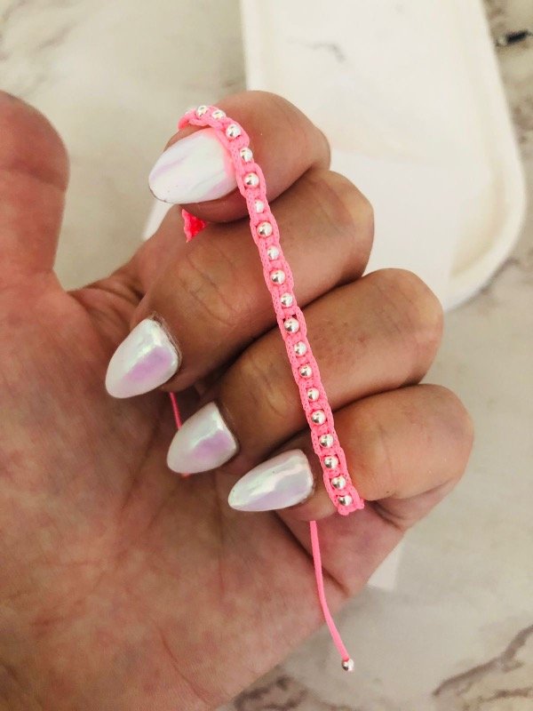 Producto - Tobi Clásica hilo Pink + Bolitas Plata 925