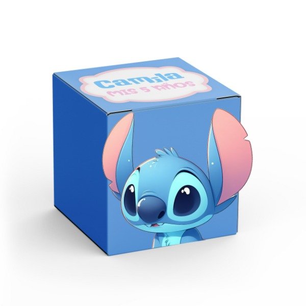 Producto - Caja Cubo Imprimible Stitch Editable