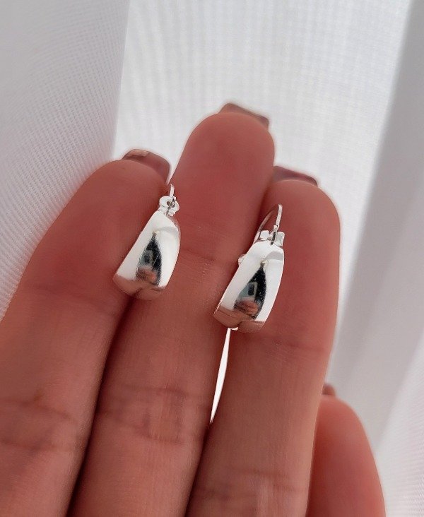 Producto - Argollitas canasta lisas 1 cm Plata 925