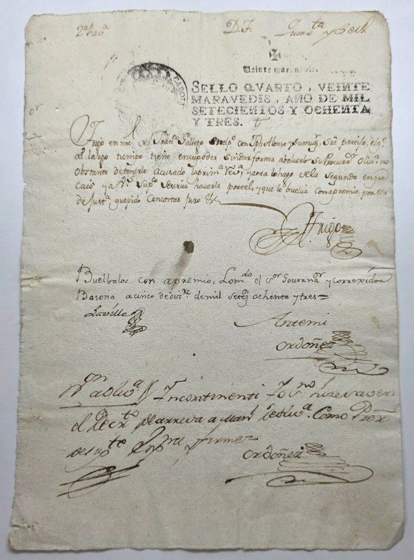 Producto - Pleito Legal Sellado Siglo XVIII (Rey Carlos III de España) P. verjurado (1783) - 0