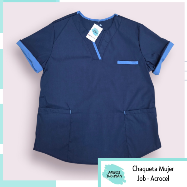 Producto - Chaqueta Job Mujer (Azul detalle Celeste) - 0
