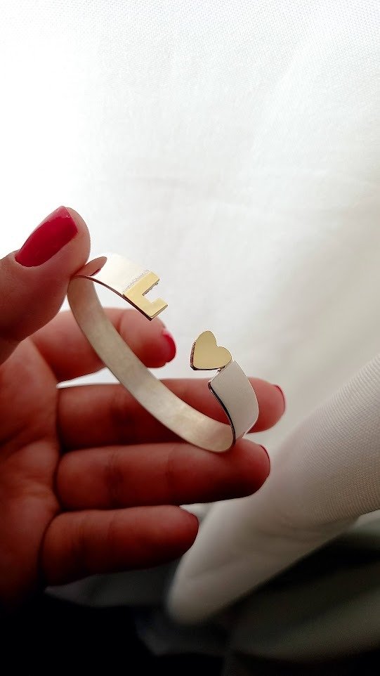 Producto - Esclava Abierta con Doble Inicial de Oro