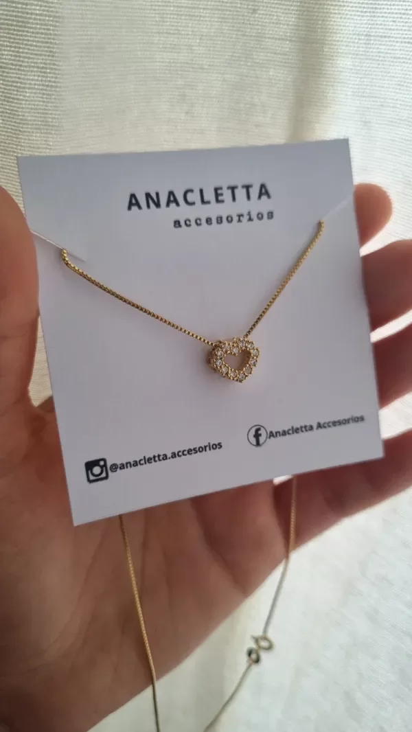 Producto - Gargantilla corazon pasante con cubic blanco